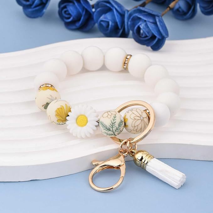 Wholesale  Handmade  Silicone Bead Bracelet Pendant Wristlet Keychain