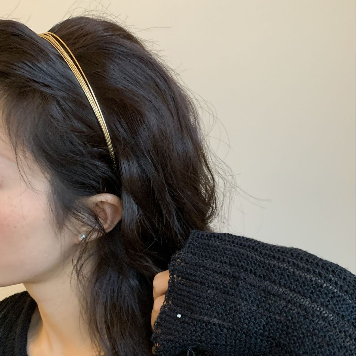 Wholesale Alloy thin metal multi-layer headband simple style headband female hair pressing head buckle hair clip