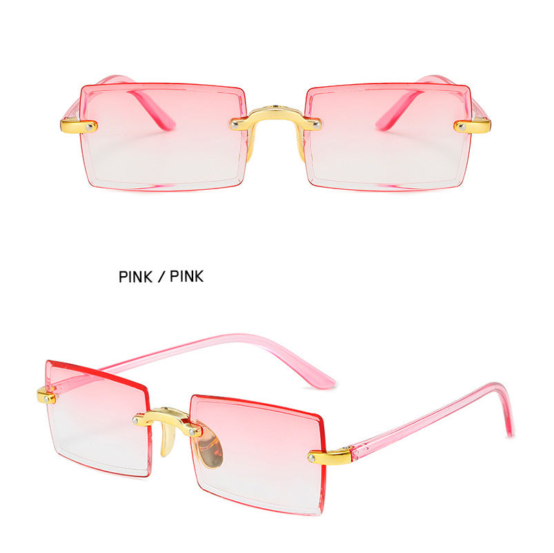 Wholesale PC Frameless Cut Edge Square Gradient Sunglasses