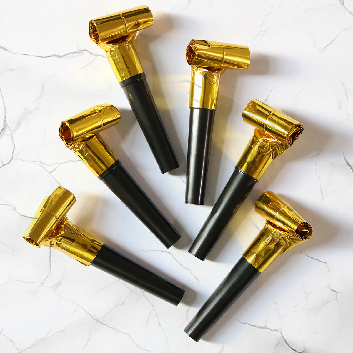 Wholesale 100/PACK 6.5cm Paper Dragon Horn Hot Stamping Blowing Roll Plastic Props