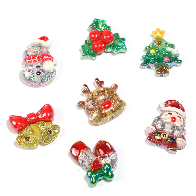 Wholesale  Random 50pcs/pack  beaded gingerbread man cartoon loose beads  3D Focal Beads