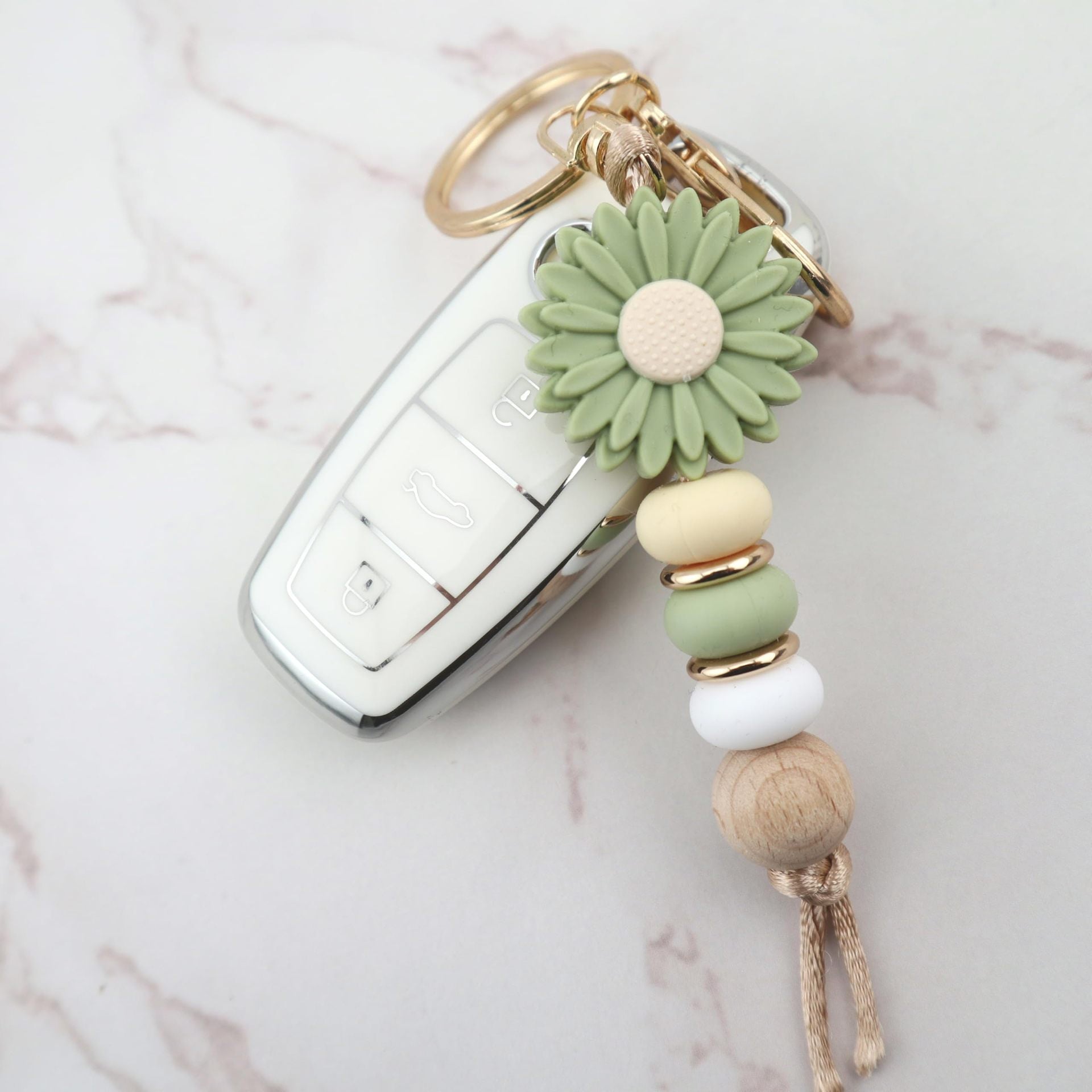 Wholesale Trendy Silicone Bead Keychain Bag Charm Fashion Accessory For Women Birthday Gift