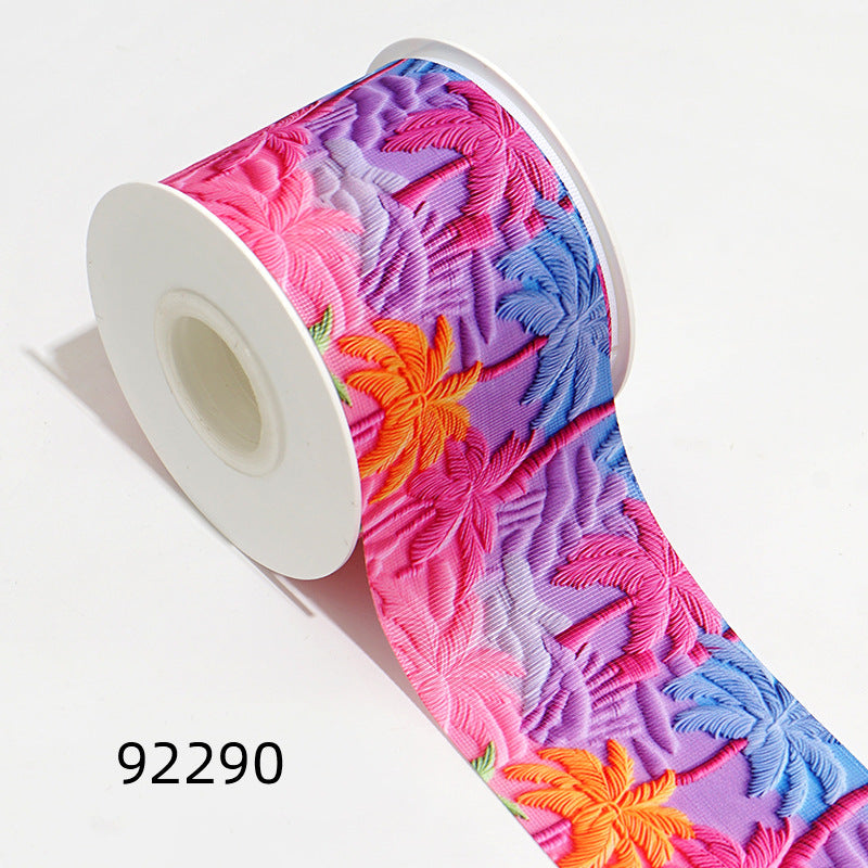 Wholesale 50Y thermal transfer ribbon cartoon printing ribbon printing ribbon thermal transfer ribbon flower diy ribbon roll