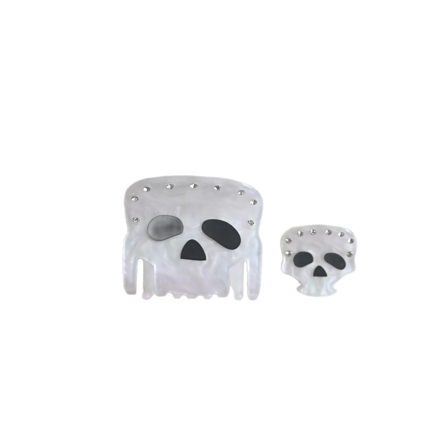 Wholesale Acrylic Rhinestone Skull Claw Clip  Party Hair Accessory Gift Boutique Resale