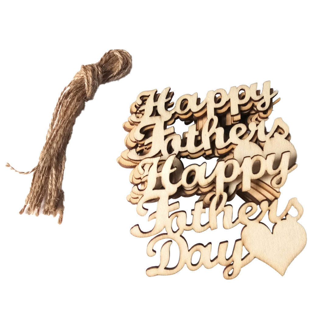 Wholesale of 10pcs/pack Wooden Mother's Day and Father's Day Wooden Pendants