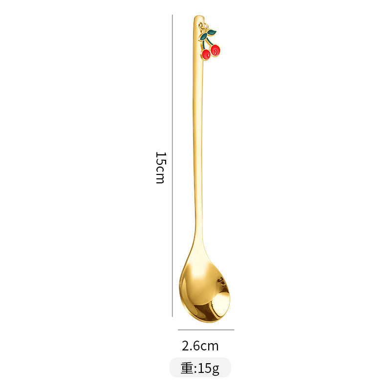 Wholesale spoon creative fruit jewelry pendant spoon coffee spoon