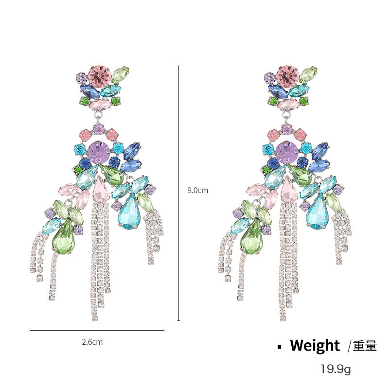 Wholesale Cyberpunk Dopamine Colorful Tassel Earrings
