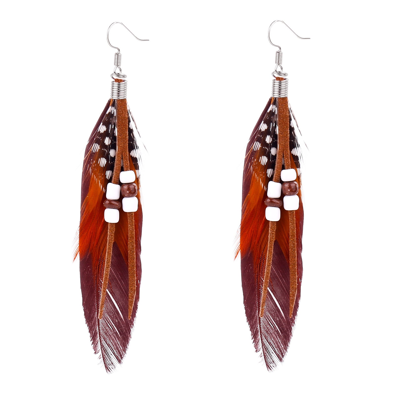 Wholesale Bohemian Tassel Feather Earrings