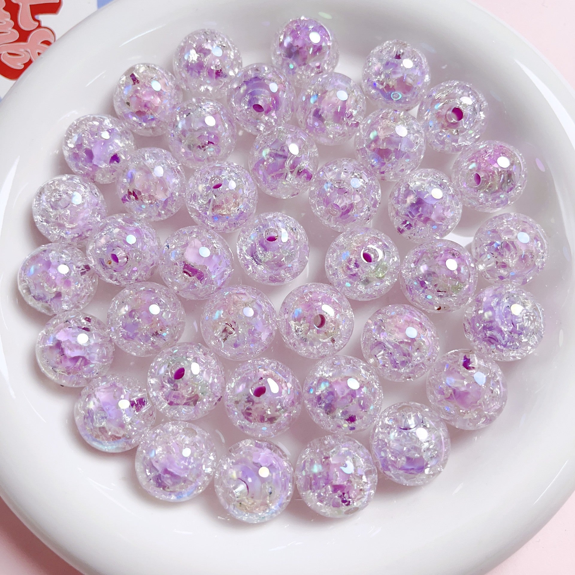 Wholesale 16mm 10PCS/PACK Luminous Burst Acrylic Beads