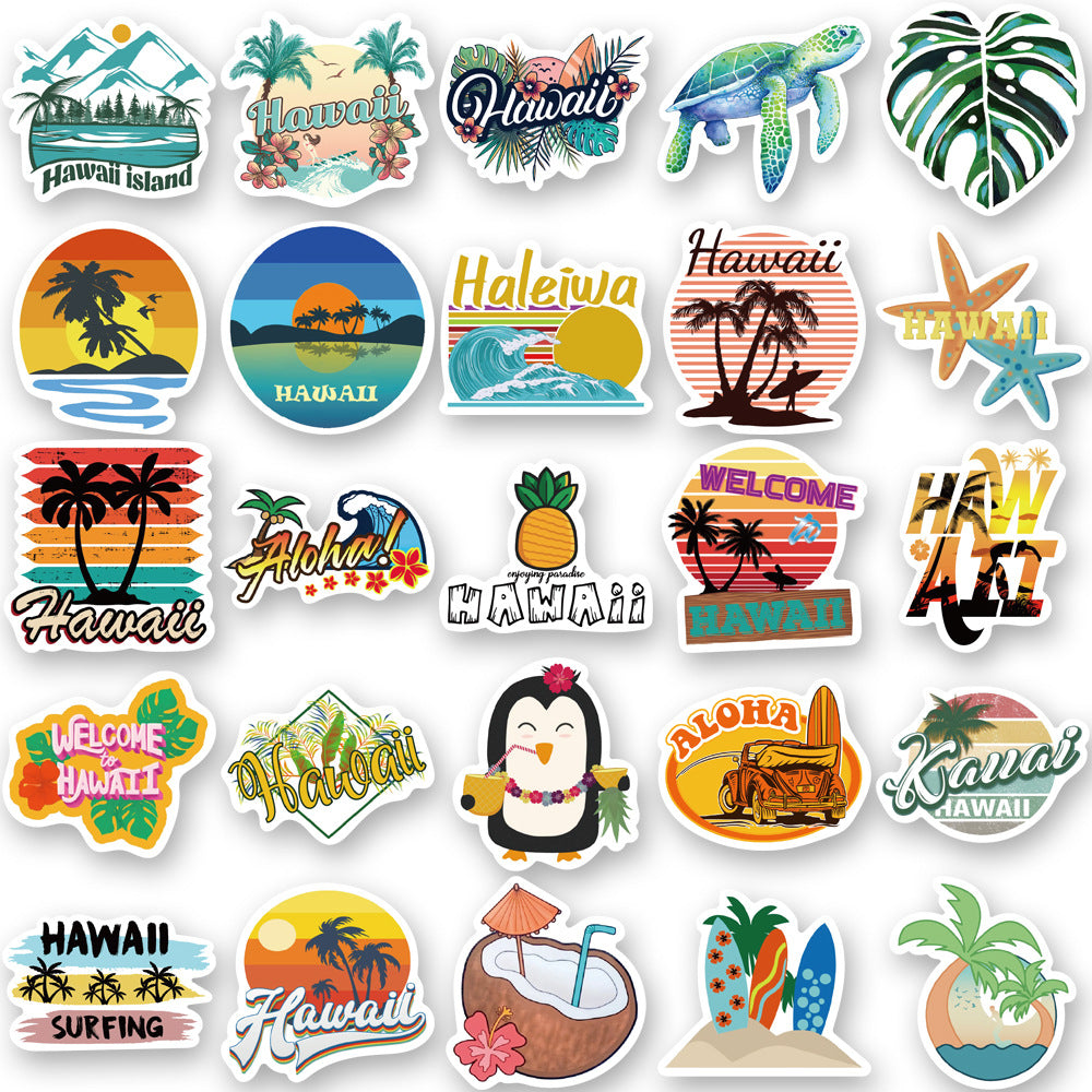 Wholesale Hawaiian Style Sea Going Waterproof PVC Stickers