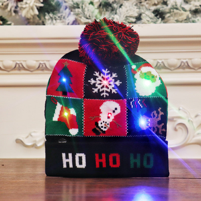 Wholesale Christmas Colorful Luminous High-end Beanie
