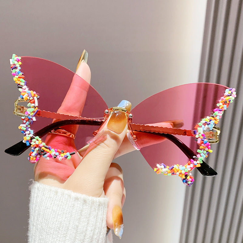 Wholesale Wedding Colorful Butterfly Party Sun Protection Glasses