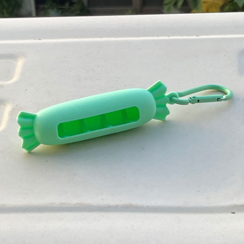 Wholesale Lipstick case silicone protective case bow lipstick bag keychain