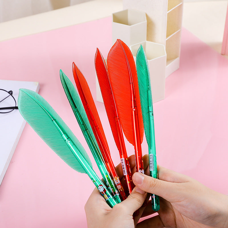 Wholesale Plastic Christmas Feather Rollerball Pen