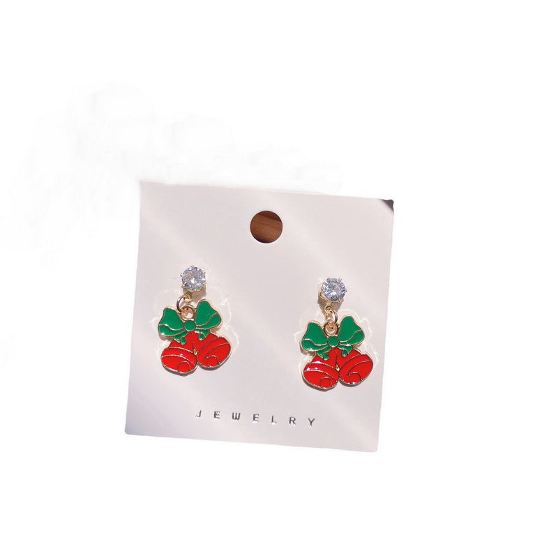 Wholesale Santa Claus Elk Wreath with Diamond Resin Earrings