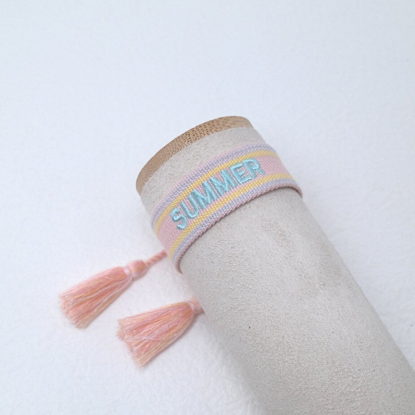 Wholesale Polyester Cord Weaving Embroidered Logo Letter Tassels Bracelets