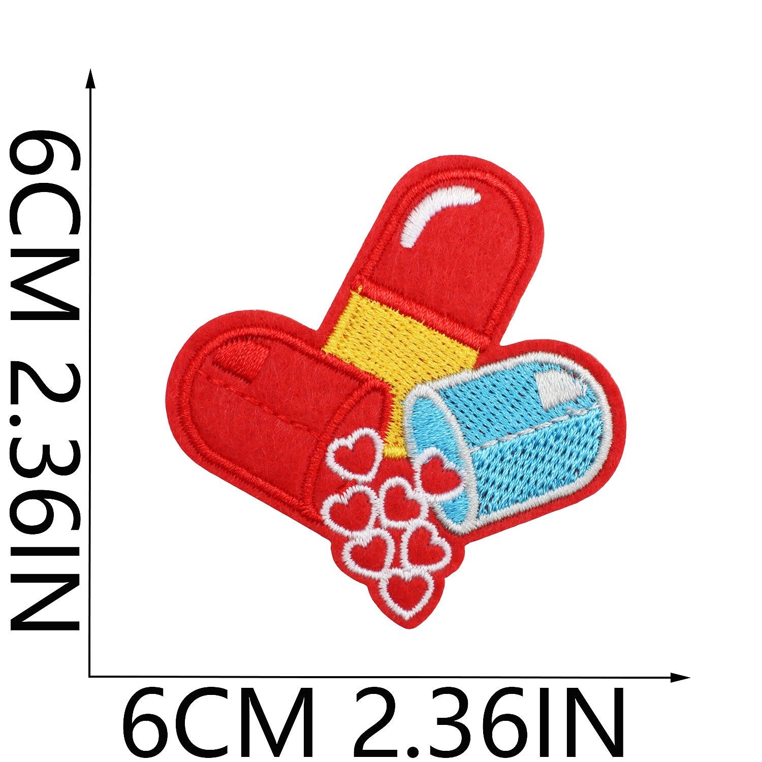 Wholesale Modern Red Blue Medical Rescue Team Embroidered Patches Cartoon Stethoscope Polyester Clothing Decoration Gift
