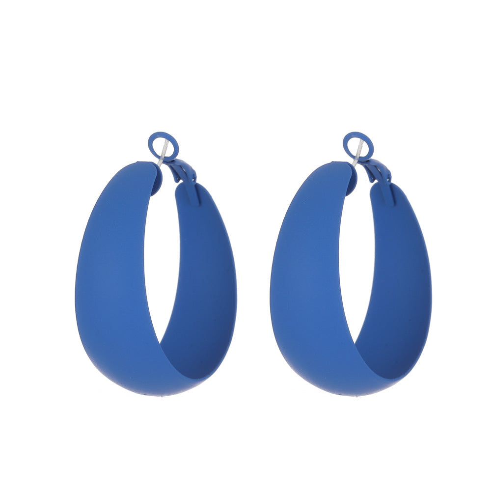 Wholesale Retro exaggerated large earrings with colorful C-shaped earrings