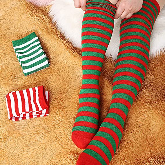 Wholesale Halloween Bat Spider Web Clown Skeleton Skull Over The Knee Socks