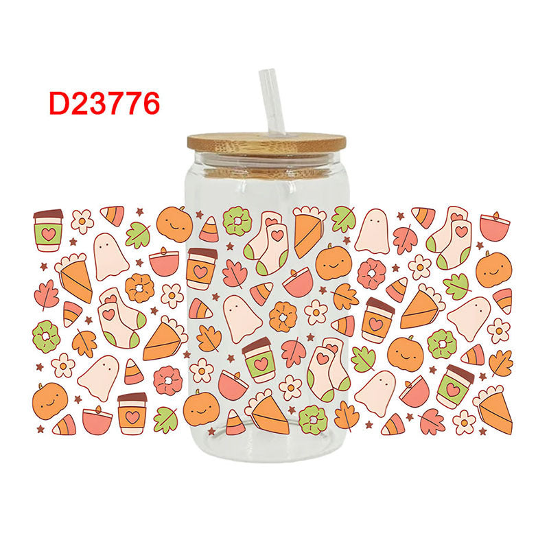 Wholesale Pumpkin Books Daily 16oz Cup UV DTF Wraps