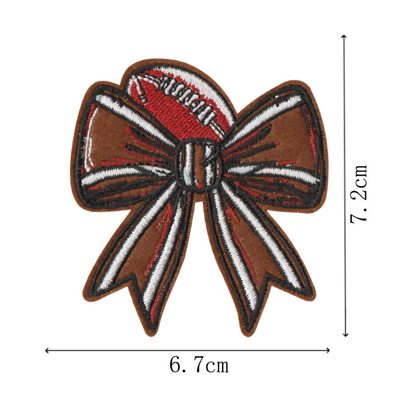 Wholesale Stylish Leopard Bow Embroidery Patches Iron On DIY Accessory Set Of 9 For Clothing Bags Decor