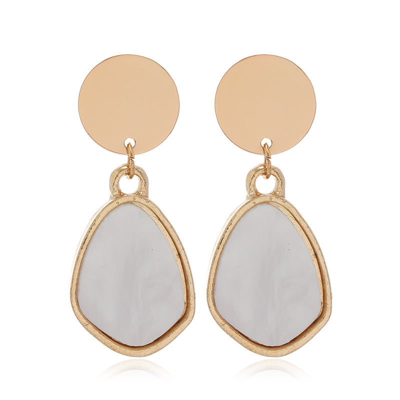 Wholesale Drop-shaped Geometric Disc Metal Clip Earrings