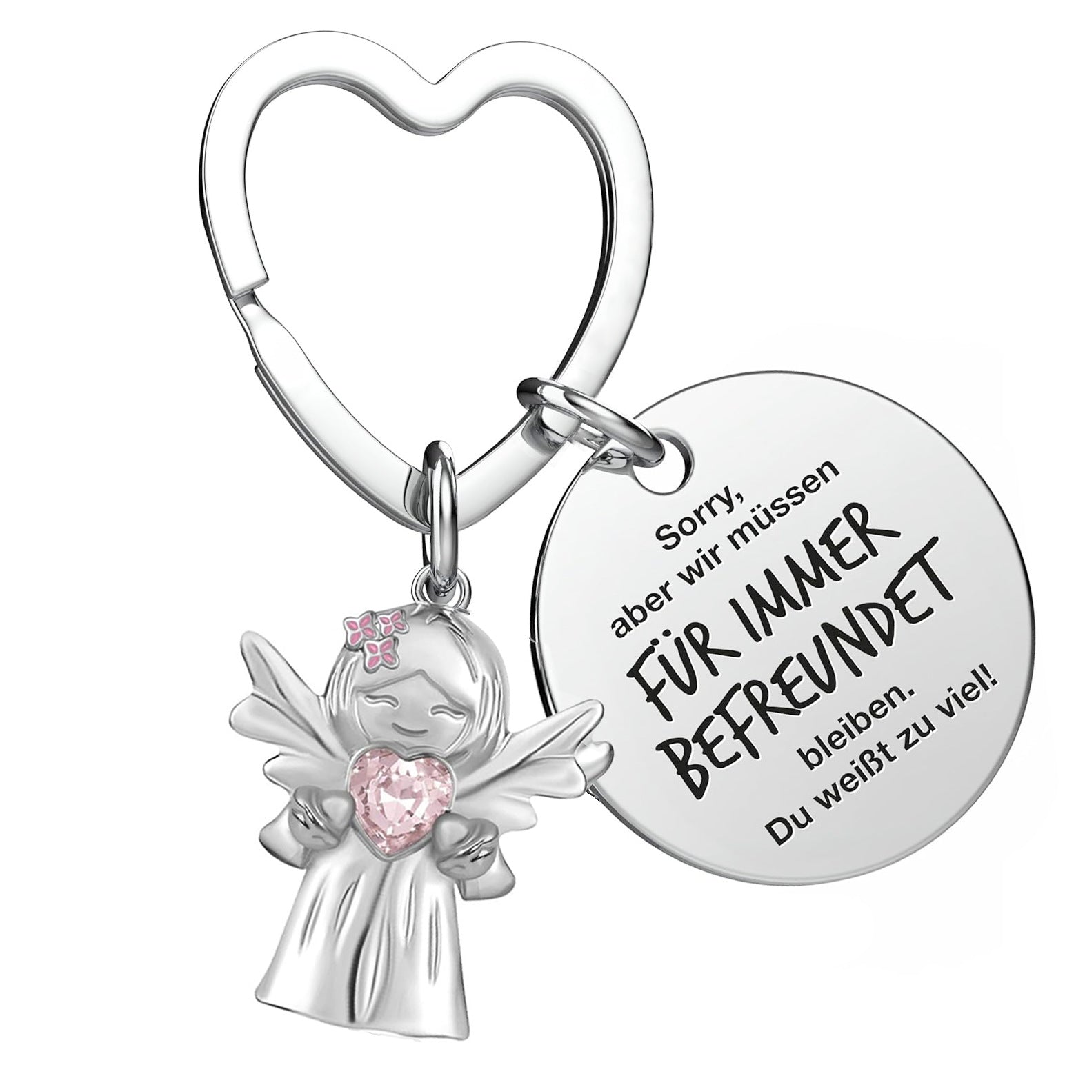 Wholesale  Smile Guardian Angel Jewelry Zircon  Love Alloy Keychain