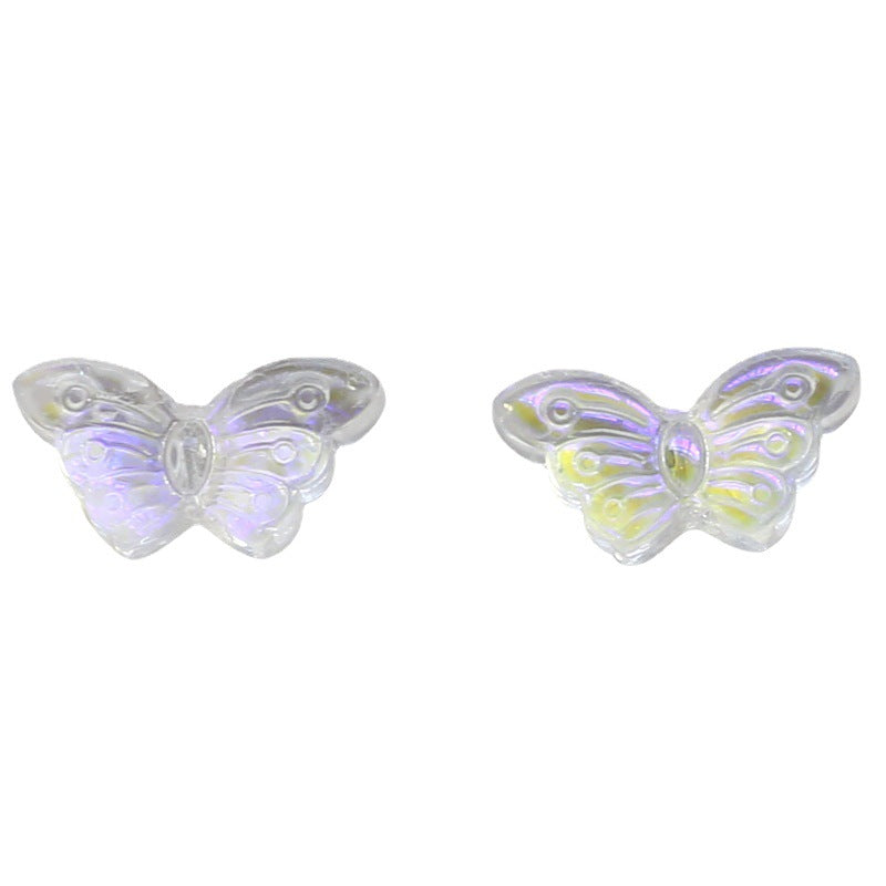 Wholesale 10pcs Retro Butterfly Colorful Glass Acrylic Beads