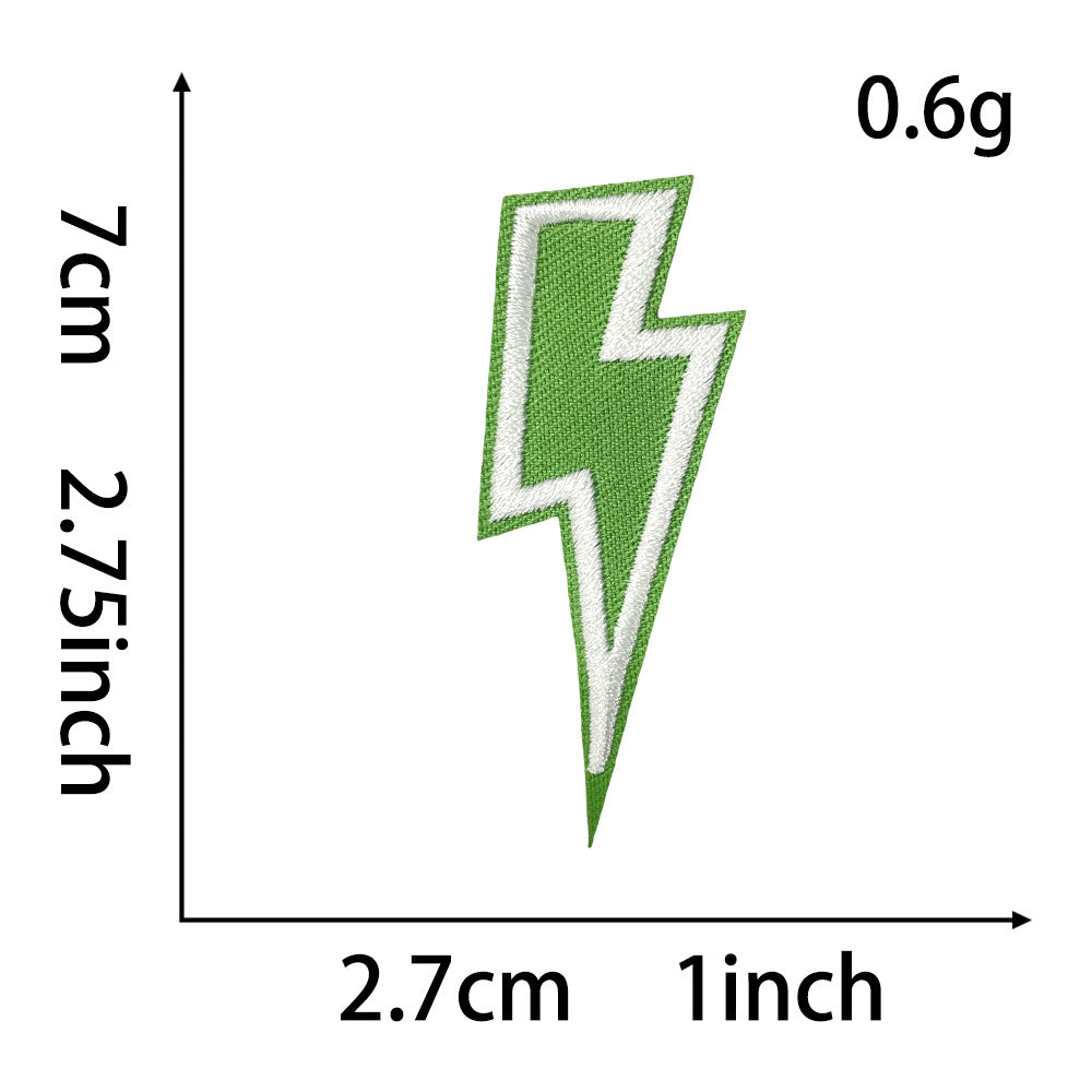 Wholesale Iron On Embroidery Patch Black Lightning Design For DIY Clothing And Hats Boutique Fashion Accessory