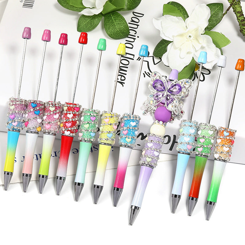 Wholesale 5pcs Beadable Pens Exploding Rhinestones DIY Love Chain Starry Sugar Pen