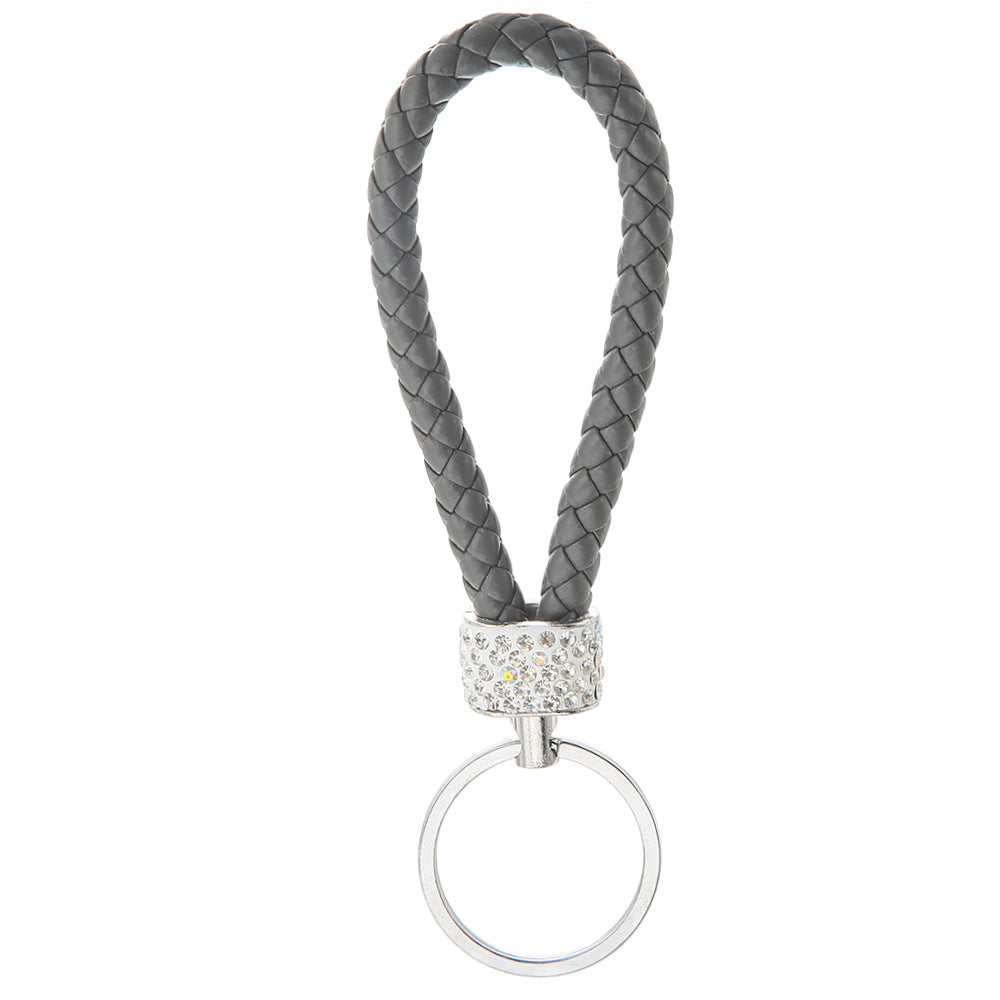 Wholesale Braided Color Leather Rope Keychain