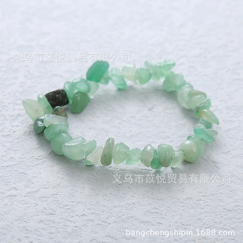 Wholesale 5pcs natural crystal gravel elastic bracelet colorful gravel bracelet