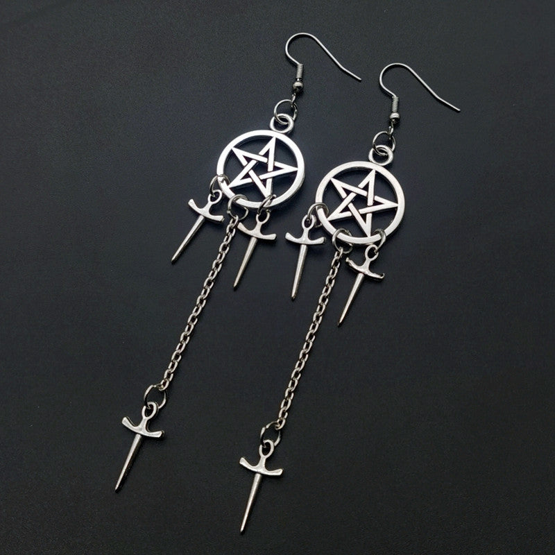 Gothic Diablo Sword Dagger Earrings