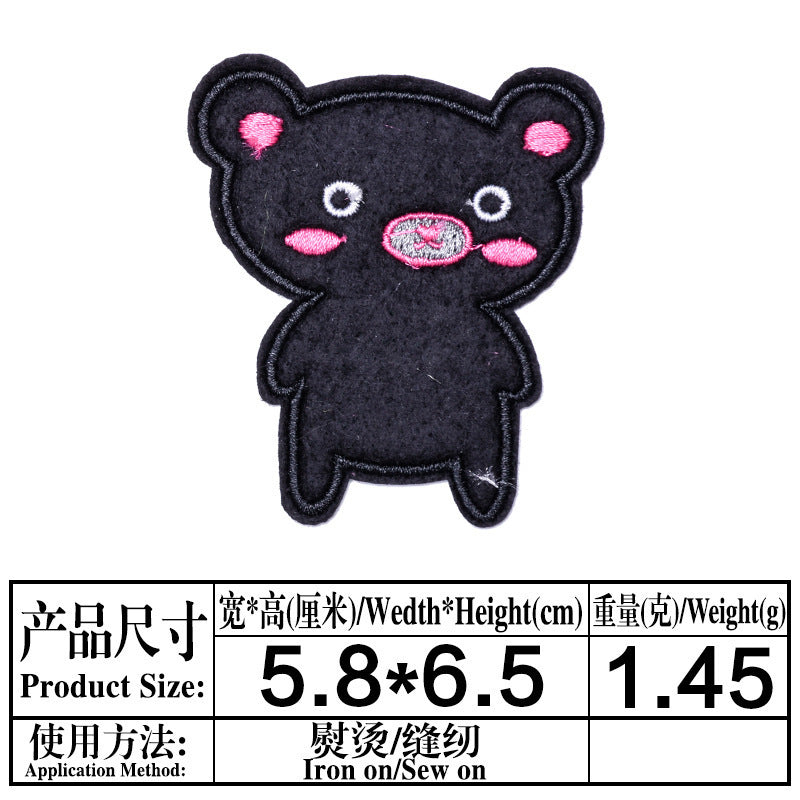 Wholesale 16 Pack Cartoon Embroidery Patch Set With Self Adhesive Backing Iron On Repair Stickers For Clothing Bags Decorative DIY Accessory Gift