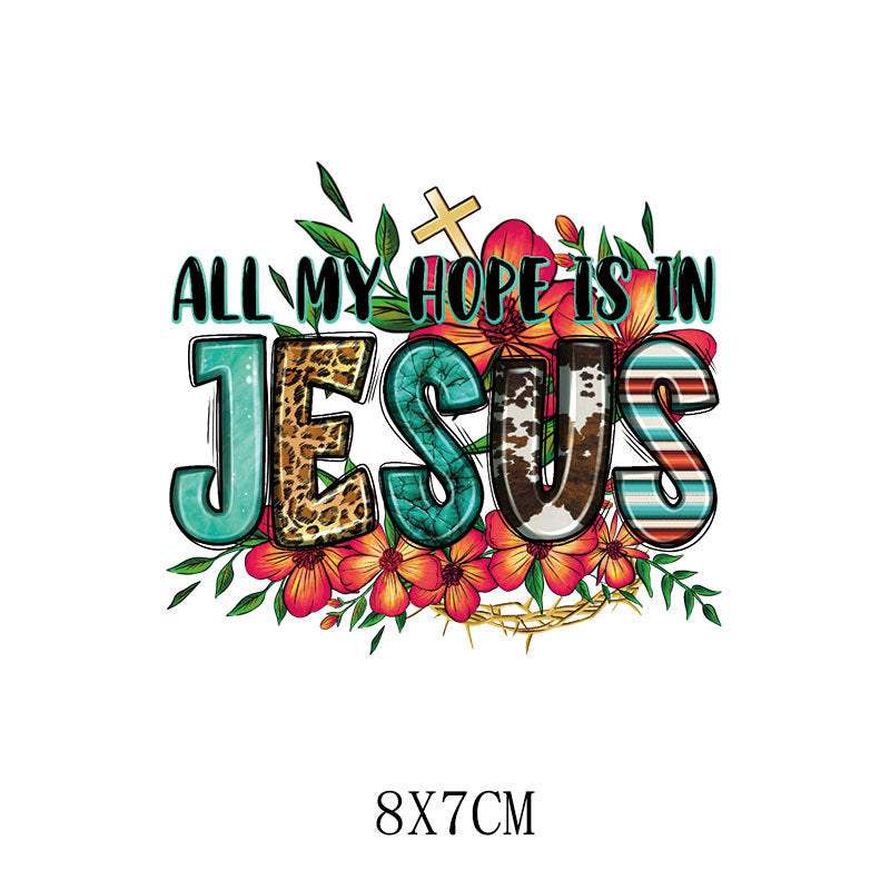 Wholesale  5pcs/pack   Sunflower letter heat transfer sticker pattern     UV DTF Ready to Press Transfers Wraps