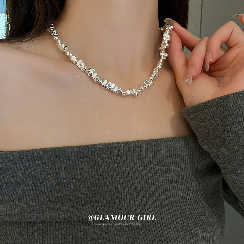 Wholesale Pearl Geometric Irregular Necklace Clavicle Chain Bracelet Set