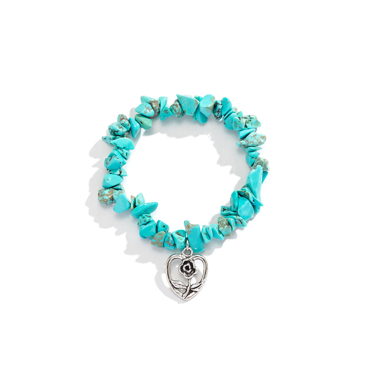 Star al por mayor Star Heart Fish Coste de piedra triturada Pulsera colorida