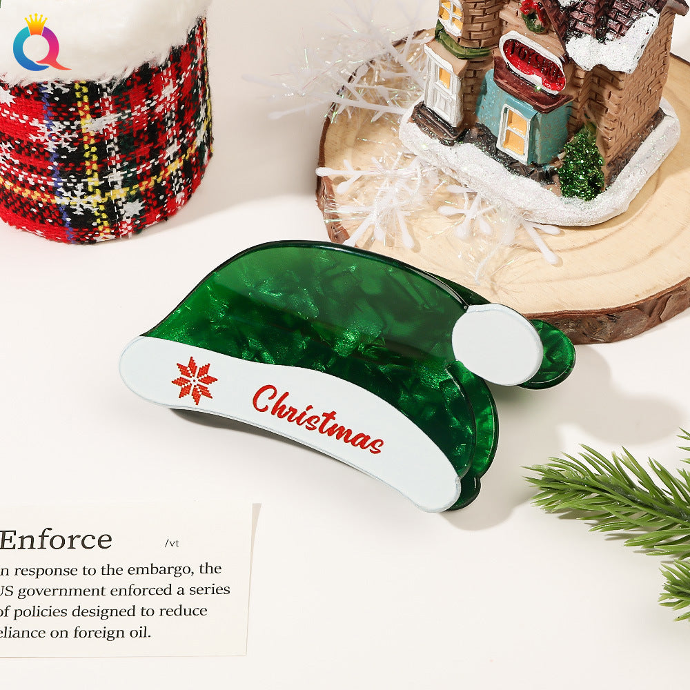 Wholesale Christmas Cartoon Print Ponytail Hair Shark Hair Clips