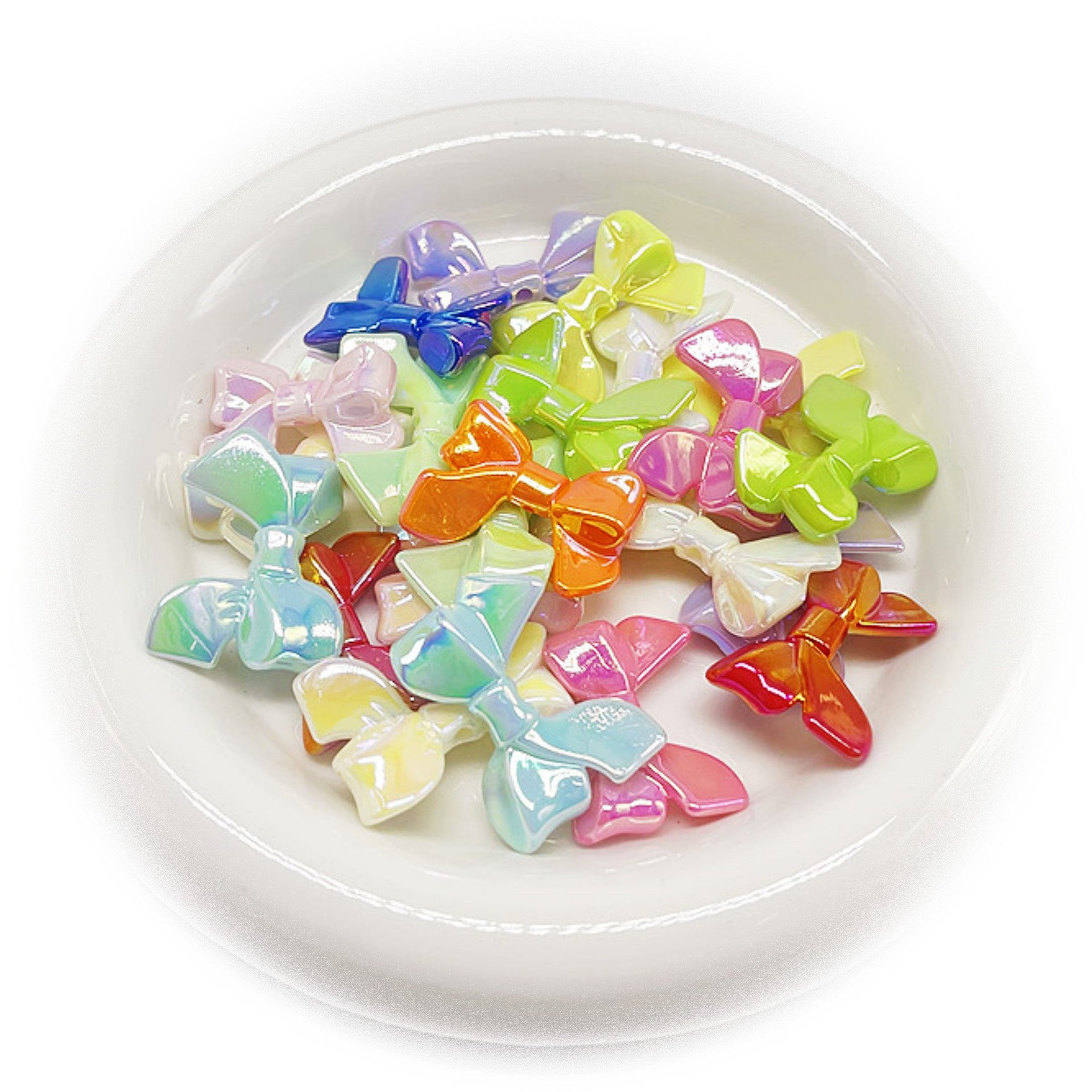 Wholesale 10pcs/pack UV Color Plated Bow Beads
