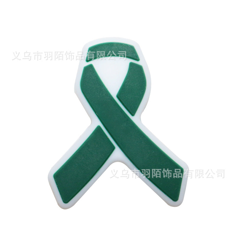 Wholesale 20pcs Cartoon Ribbon Publicity Prevention Awareness Warning Badge Silicone Beads
