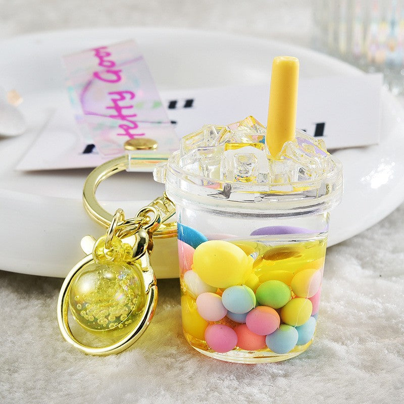 Wholesale Acrylic Liquid Sand Bottle Iceberg Cup Pendant Oil-filled Keychain