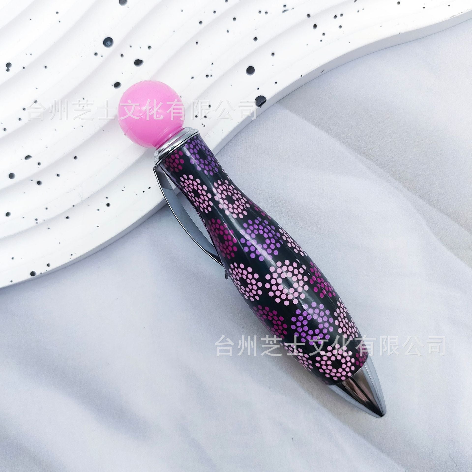 Wholesale 10pcs Multicolor Bowling Ballpoint Pen Cute Spot Print Flower Film Chubby