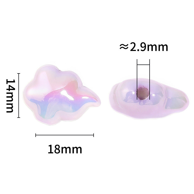 Wholesale 100pcs Night Light Cream Cloud Vertical Hole Acrylic DIY Beads