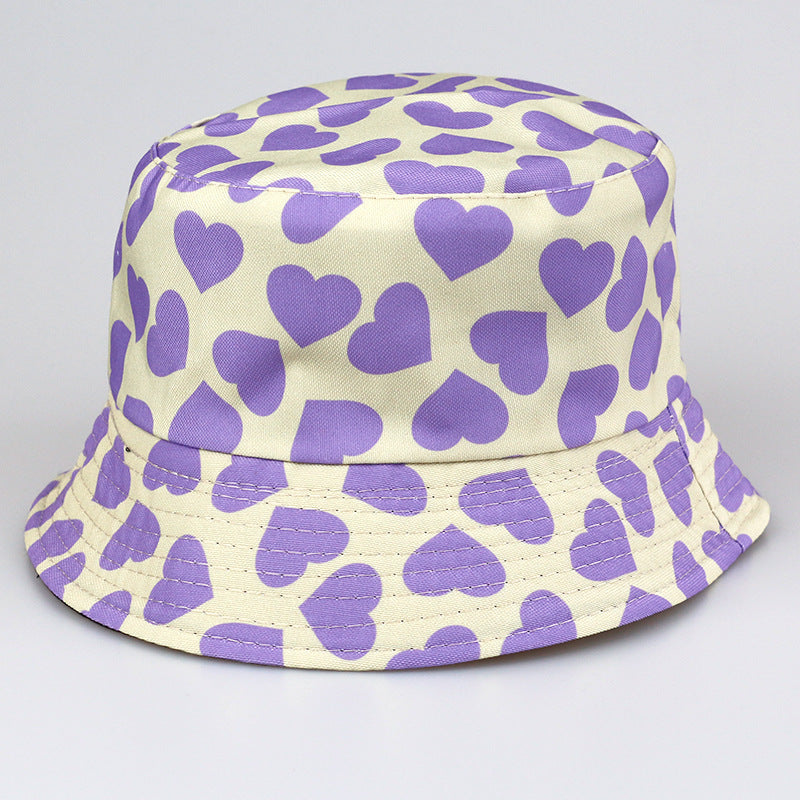 Wholesale Double-sided Printed Love Cotton Fisherman Hats