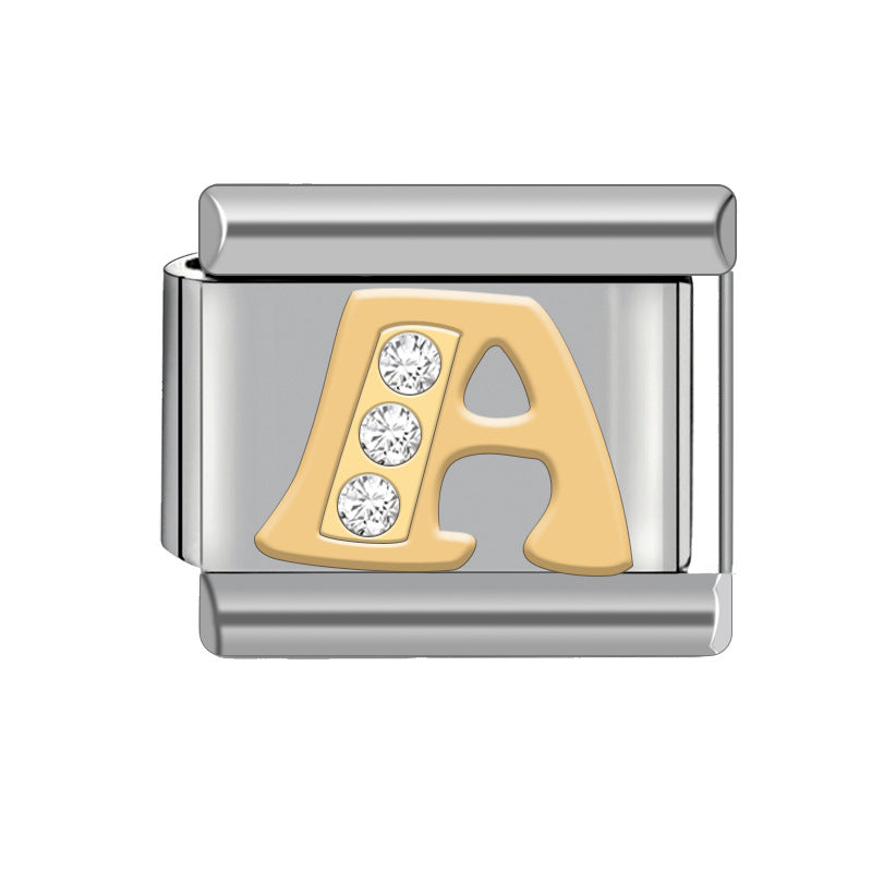 Wholesale Italian Charm Bracelet 9mm DIY Stitched Detachable Monogram Diamond Combination Bracelet