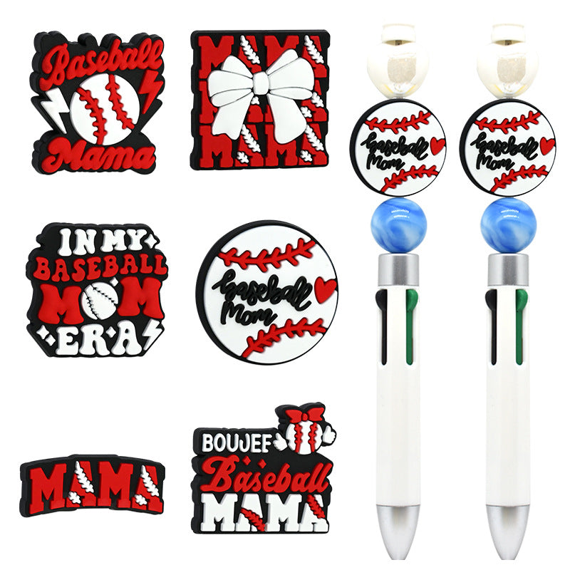 Wholesale Random 100pcs Cartoon Baseball Sports Beads  Focus Beads