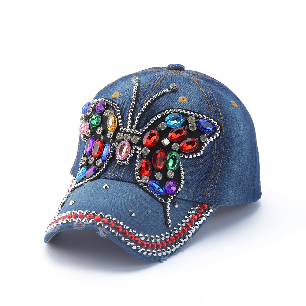 Wholesale Diamond Inlaid Denim Baseball Caps