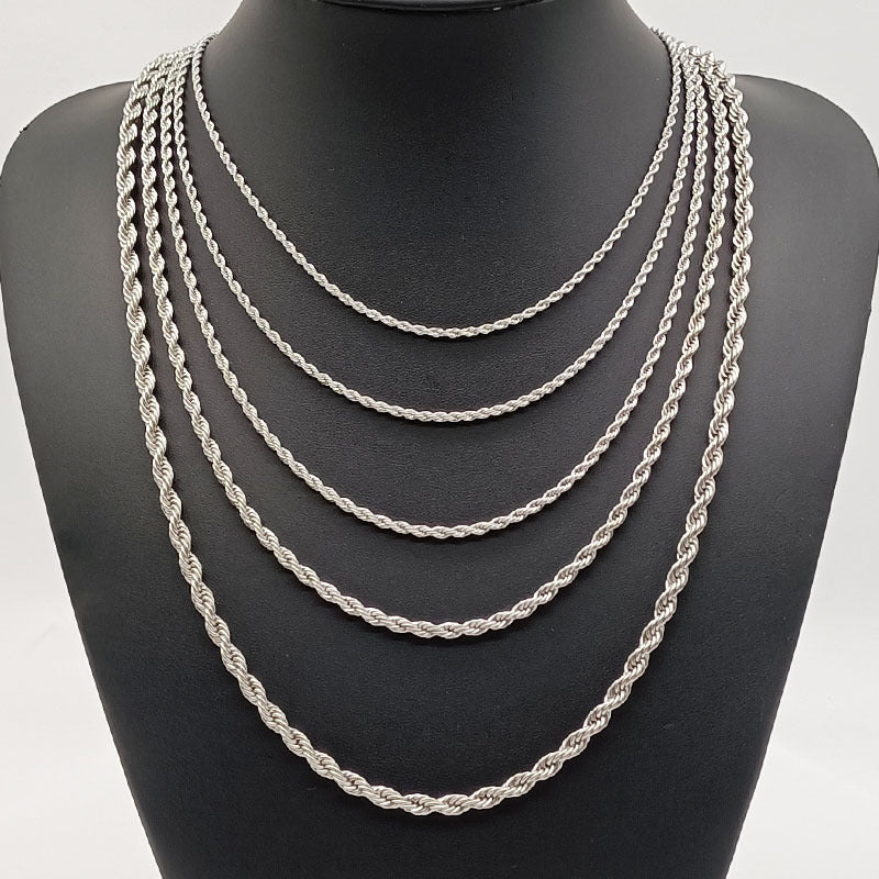 Wholesale Fried Dough Twists Fashion Hip Hop Stainless Steel Necklace