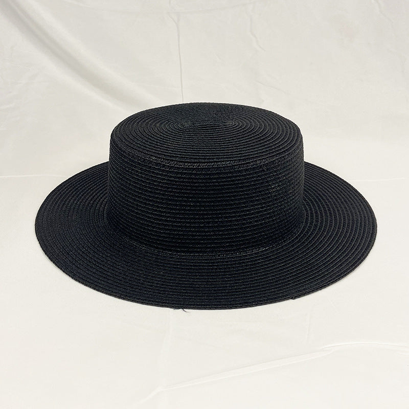 Wholesale Flat-topped Sun-shading Straw Hat Diy Hand-made Sun Hat