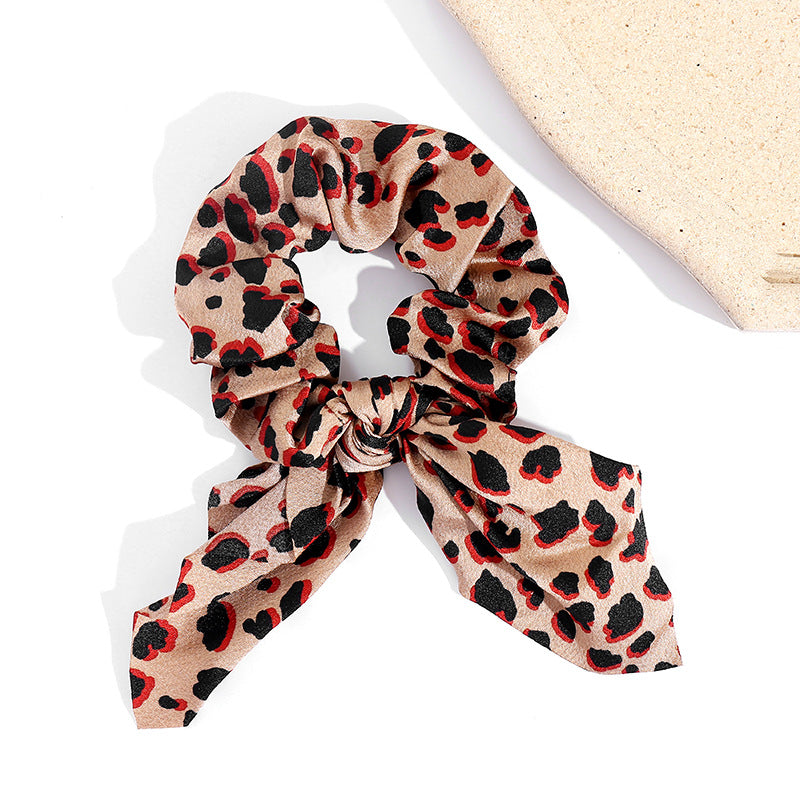 Wholesale Fabric Leopard Large Intestine Hair Ties